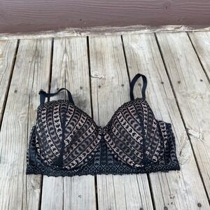 Adore Me Nymphadora Contour Balconette Bra Black Heart Womens Sz  42DD Lingerie